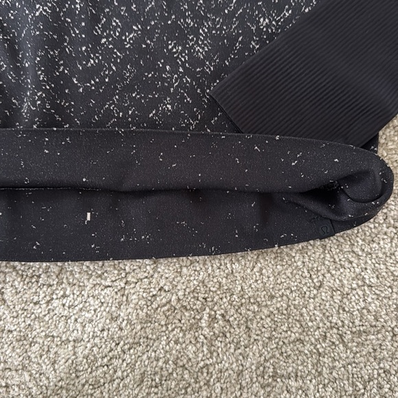 LULULEMON Black Grey Splatter Print Half Zip Run Long Sleeve Top 4 - Picture 4 of 6